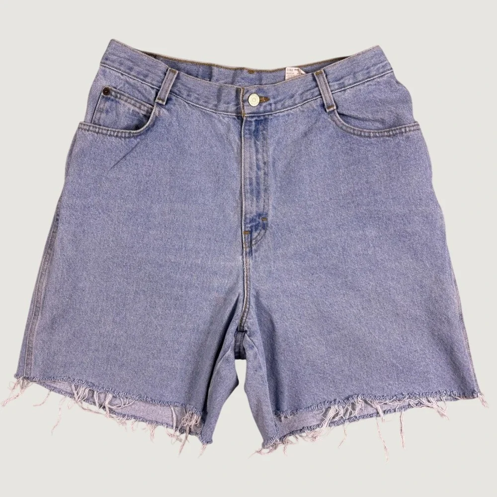 Vintage 90s Gitano Denim Cutoff Shorts Women 16 High Rise 31W Light Wash
